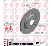 ZIMMERMANN 2x Disco Freno Posteriore Ø300 MM Pieno per Audi A4 Avant 8W5 B9 2.0