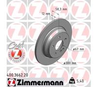 ZIMMERMANN 2x Disco Freno Posteriore Ø300 MM Pieno per Mercedes-Benz CLASSE W221