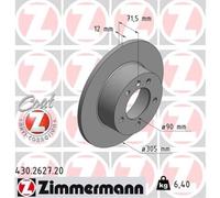 ZIMMERMANN 2x Disco Freno Posteriore Ø305 MM Pieno per Renault Master III Kasten