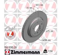 ZIMMERMANN 2x Disco Freno Posteriore Ø320 Di MM per BMW 3er Cabriolet E46 330 Ci