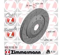 ZIMMERMANN 2X Disco Freno Posteriore Ø356 Mm Ventilato Forato Per Audi A6 Avant
