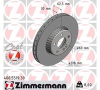 ZIMMERMANN 2x Disco Frontale Ø318 Ventilato per Mercedes-Benz W205