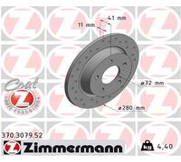ZIMMERMANN 2x Disco Posteriore Ø280 Pieno Forati per Mazda 5 CR19 2.0 1.8 Cw
