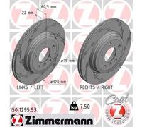 ZIMMERMANN 2x Disco Posteriore Ø320 Außenbelüftet per BMW 3er Cabriolet E46