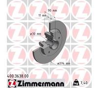 ZIMMERMANN 400.3638.00 Disco freno per MERCEDES-BENZ,RENAULT