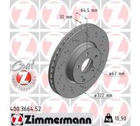 ZIMMERMANN Disco freno 400.3664.52 Ø322 mm Ventilazione interna Anteriore per Mercedes-Benz