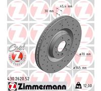 2x Disco freno ventilazione interna 430.2620.52 ZIMMERMANN per SAAB OPEL