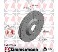 2x Disco freno con ventilazione esterna 440.3119.52 ZIMMERMANN per PEUGEOT