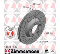 ZIMMERMANN 460.1576.20 Disco freno per PORSCHE