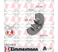 ZIMMERMANN 470.2428.20 Disco freno per DACIA,NISSAN,RENAULT