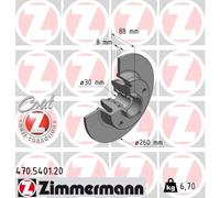 ZIMMERMANN 470.5401.20 Disco freno per RENAULT
