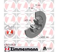 ZIMMERMANN 470.5409.20 Disco freno per RENAULT