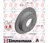 ZIMMERMANN 590.2817.52 Disco freno per LEXUS,TOYOTA,TOYOTA (FAW)