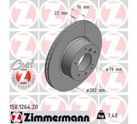 ZIMMERMANN Dischi Freno Anteriore Ø302 MM Ventilazione Interna per BMW 5er Tour