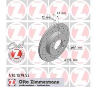 ZIMMERMANN Dischi Freno Anteriori Ø238 Mm Per Renault Clio II Twingo I Megane