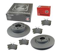 Zimmermann Dischi Freno + Pastiglie Freni Posteriori per Ford Focus Fiesta