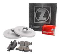 ZIMMERMANN Dischi Freno Pieno Posteriore + Pastiglie per BMW 3er E90 1er E81 E87