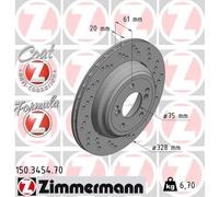 ZIMMERMANN Disco Freno Ø328 Ventilato Posteriore Destro Per BMW Z4 Coupe E46 E85