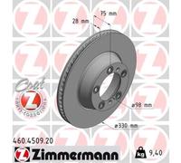 ZIMMERMANN Disco Freno Ø330 Ventilato Posteriore Dx per Porsche Panamera Sport