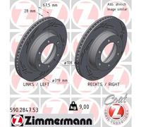 ZIMMERMANN Disco Freno Anteriore Ventilato Fessurato Per Toyota Hilux VIII