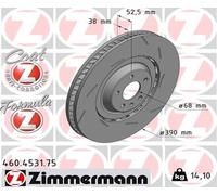 ZIMMERMANN Disco Freno Ventilato Anteriore Destro Adatto Per Porsche Macan 95B