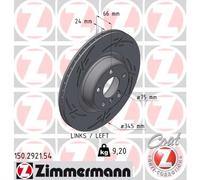 ZIMMERMANN Disco Ventilato Posteriore Sinistra per BMW 3er Touring F21 F20 F31