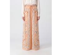 ZIMMERMANN Pantaloni palazzo Roselight a vita alta in seta con stampa floreale 3 Rosa