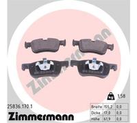 ZIMMERMANN Pastiglie Bremsbelegsatz Frontale per Citroën C4 Grand Picasso II
