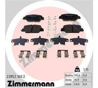 ZIMMERMANN Pastiglie Freno Bremsbelegsatz Posteriore Adatto A per Honda Cr-V