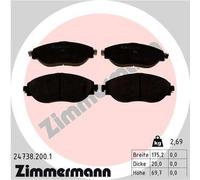 ZIMMERMANN Pastiglie Frontale per VW Touran Tiguan Allspace Audi A3 Cabriolet Q3