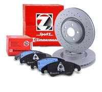 ZIMMERMANN Set freni asse anteriore incl. dischi freno ventilati Ø 345 mm + pastiglie freno anteriori Compatibile con AUDI A4 B8 (8KH)(8K5), A5 (8T3), A5 Cabriolet (8F7), A5 Sportback (8TA)