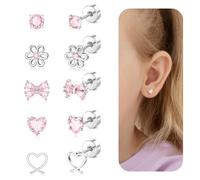 Zimocepuz Orecchini in Materiale Altamente Compatibile, Piercing Orecchio Helix Orecchini Medici, Orecchini da Bambina con Chiusura a Vite per Ragazze