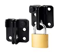 Zimoer 2 Pezzi Chiavistello per Porta, Chiavistello per Cancello in Acciaio Inox con Serratura, Catenaccio Porta Scorrevole Senza Foratura, 12x8x4 cm, Nero, per Porte Giardino, Cancelli, Finestre