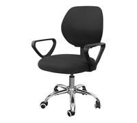 Zimoer Fodera Sedia Elasticizzata - Coprisedia da Ufficio Computer Split, Rivestimento per Casa (Nero)
