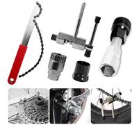 Zimoer Kit di Strumenti per la Rimozione della Cassetta, 5 Pezzi Strumenti per Frusta a Catena, Estrattore Movimento Centrale Bici, Frusta per Catena, Kit Attrezzi Bici Frusta Strumento da Bicicletta