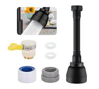 Zimoer Prolunga Rubinetto Cucina Girevole a 360°, 3 Modalità Aeratore Rubinetto Cucina, Doccino per Lavandino Cucina, Rompigetto Universale Rubinetto Testa a Spruzzo per Bagno e Cucina (Nero)