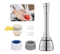 Zimoer Prolunga Rubinetto Cucina Girevole a 360°, 3 Modalità Aeratore Rubinetto Cucina, Doccino per Lavandino Cucina, Rompigetto Universale Rubinetto Testa a Spruzzo per Bagno e Cucina (Argento)