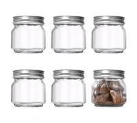 Zimoer Set di 6 Barattoli in Vetro con Coperchio 250ml - Contenitori Ermetici Trasparenti per Marmellata, Miele, Spezie, Yogurt, Dolci - Barattolini Multiuso per Cucina e Fai-da-Te