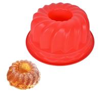 Zimoer Stampo Ciambella, 23 x 23 cm, Forma Torta Ciambella, Stampo Silicone Torta Ciambella, Ruoto per Ciambella Antiaderente, Stampo per Kugelhopf, con Tubo, per Torte & Dolci Rotondi (Rosso)