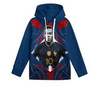 ZIMONJO Mbappe Felpa con Cappuccio Bambino - Calcio Comoda Felpa Fantastica Ragazzo - Regalo per Figlia Nipote 8-10Y