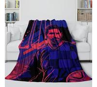 ZIMONJO Messi Coperta Soffice - Calcio Coltre Regalo Compleanno Per Figlio/figlia/nipote/nipotina/amico - Coltre Accogliente Come Un Abbraccio in Una Coperta 50x60inch(127x152cm)