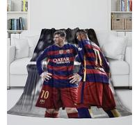 ZIMONJO Messi Coperta Soffice - Calcio Coltre Regalo Compleanno Per Figlio/figlia/nipote/nipotina/amico - Coltre Accogliente Come Un Abbraccio in Una Coperta 50x60inch(127x152cm)