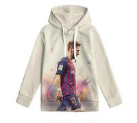 ZIMONJO Messi Felpa con Cappuccio Bambino - Calcio Comoda Felpa Fantastica Ragazzo - Regalo per Figlia Nipote 6-7Y