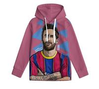 ZIMONJO Messi Felpa con Cappuccio Bambino - Calcio Stampa 3D Fantastica Felpa Ragazzo - Regalo per Figlio Nipote 8-10Y