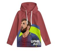 ZIMONJO Messi Felpa con Cappuccio Bambino - Calcio Stampa 3D Fantastica Felpa Ragazzo - Regalo per Figlio Nipote 6-7Y