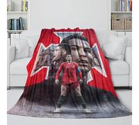 ZIMONJO Ronaldo Coperta Soffice - Calcio Coltre Regalo Compleanno Per Figlio/figlia/nipote/nipotina - Divano Letto Ufficio Viaggi Campeggio All'aperto Decoro 70x80inch(180x200cm)