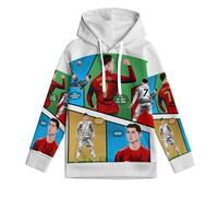 ZIMONJO Ronaldo Felpa con Cappuccio Bambino - Calcio Comoda Felpa Fantastica Ragazzo - Regalo per Figlia Nipote 6-7Y