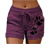 Zimoya Women's Shorts Summer Sweatshorts High Waist Stretch Runnin Shorts Ladies Culottes Summer Beach Shorts with Pockets Yoga Sports Active Shorts Girls Boxer Shorts Pyjama Bottoms Tracksuit