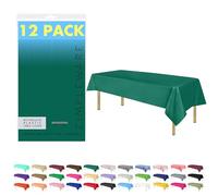 ZIMPLEWARE Tovaglia di plastica usa e getta standard verde scuro [confezione da 12] 137,2 x 274,3 cm, tovaglia rettangolare per uso interno ed esterno