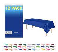ZIMPLEWARE Tovaglia rettangolare in plastica usa e getta standard blu [confezione da 12] 137,2 x 274,3 cm, per uso interno ed esterno